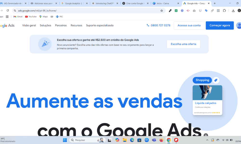 Conta no google ads